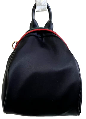 Sondra Roberts microfiber women shoulder backpack bag black lined used small - Image 1 of 4