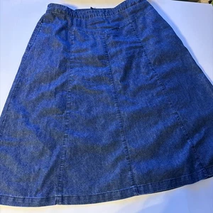 Alfred Dunner Damen Denim Jeansrock blau 18 A-Linie bescheiden - Bild 1 von 10