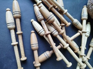 Set of 20 Handmade Lace Bobbins | Ash Wood | 4.7" | Traditional Bobbin Lace Tool - Picture 1 of 14