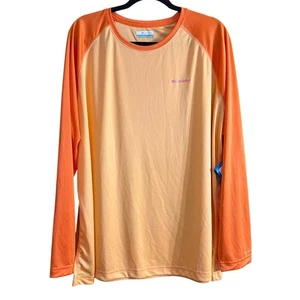 Columbia Women's Plus Size Orange Pink Fork Stream Long Sleeve Shirt Size 3X New - Picture 1 of 6