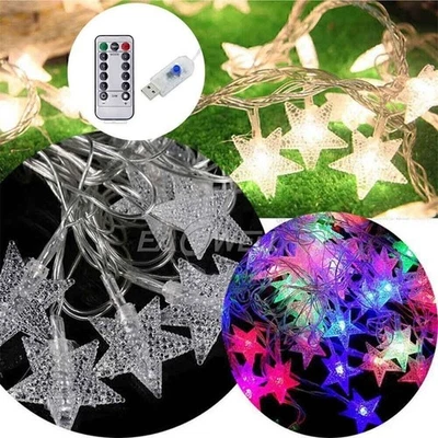 20LED USB String Light Star Fairy Lights Party Wedding Garden Decor +Remote - Image 1 of 4