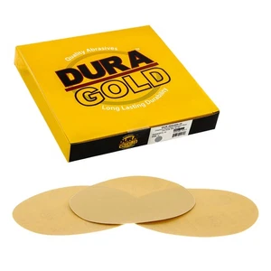 220 Grit 8" Gold PSA Self Adhesive Sanding Discs for DA Sanders - Box of 10 - Picture 1 of 5
