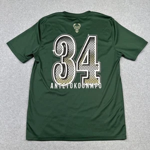 Milwaukee Bucks Shirt Mens Large Green NBA Basketball Antetokounmpo 34 Polyester - Picture 1 of 7