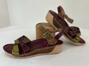L'Artiste Spring Step Freja Womens 39 US 8.5-9 Wedge Heel Ankle Strap Leather - Picture 1 of 18