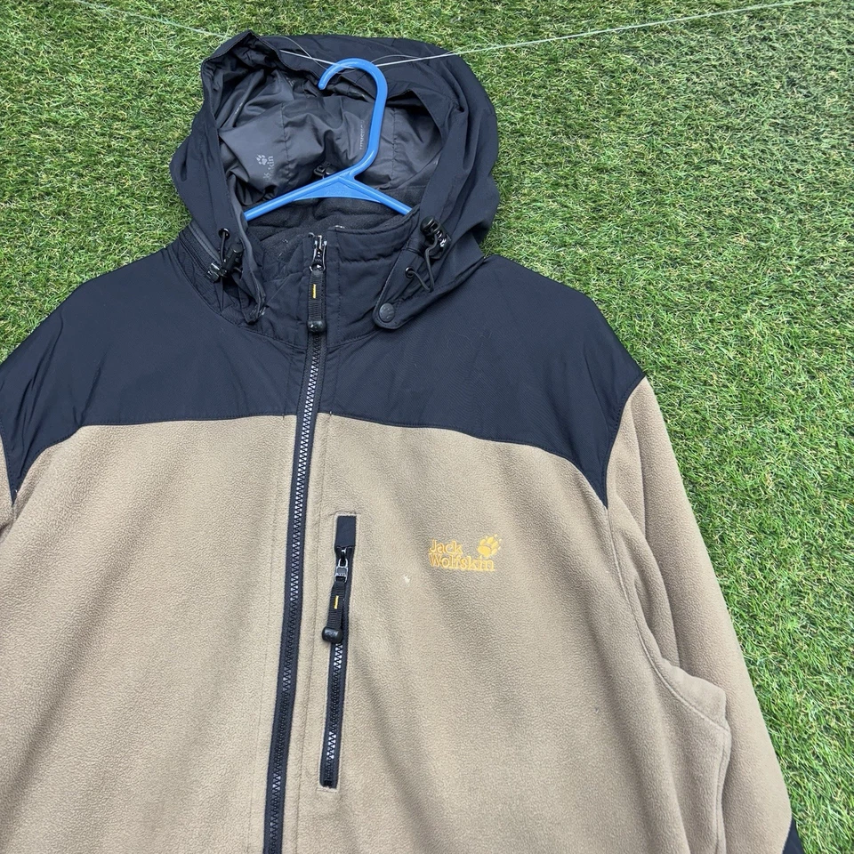 Chaqueta JACK WOLFSKIN Para Hombres 2XL XXL Exterior Senderismo Cremallera Completa Trabajo Con Capucha Marrón MG07 Foto 1 de 4