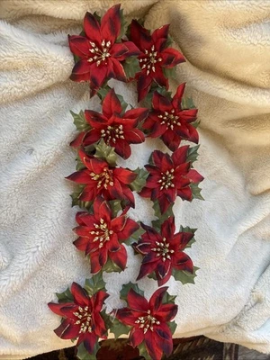 10 Anillos de Servilleta de Pascua Hermosos Decoración de Vacaciones de Navidad Tono Dorado con Rojo Foto 1 de 3