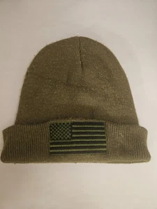 American Flag Tactical Green Knit Beanie - Picture 1 of 2