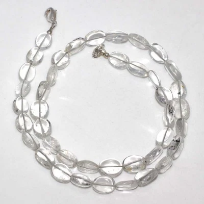 925 Silver Plated Crystal Topaz Beaded Necklace Handmade Size 17" GW - Image 1 of 3