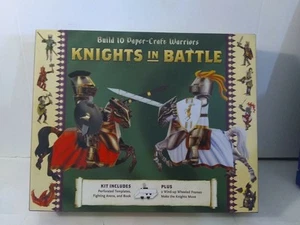 Built Paper Craft Warriors Knights & Dragons in Battle Brand New Medieval Times - Picture 1 of 9
