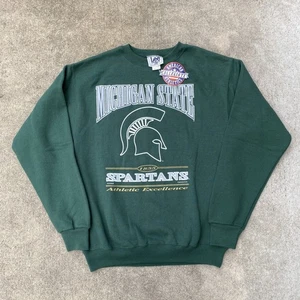 VTG NWT Michigan State Spartans Sweater Mens XL NCAA Lee Sport Nutmeg 90s Y2K - Picture 1 of 6