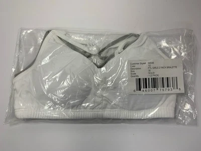 Nuevo paquete de 2 sujetadores de entrenamiento bralette Fruit Of The Loom para niñas - 30 Foto 1 de 2