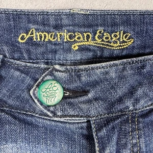 American Eagle Low Rise Bermuda Jean Shorts Women's Size 0 Blue Wash Casual - Picture 1 of 7