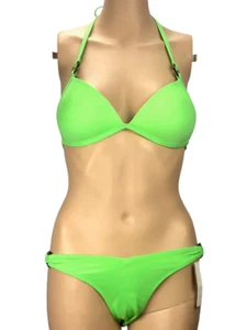VICTORIAS SECRET PINK SWIM SUIT SET PUSHUP BIKINI TOP + CHEEKY BOTTOM MEDIUM NWT - Picture 1 of 3