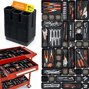 Giklux 45 Pack Tool Box Organizer Tray Divider, Toolbox Desk Drawer Organizer,Ga - Picture 1 of 12