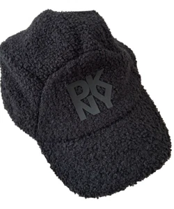 DKNY Gorra Sombrero Boucle Ajustable Negro Forrado Poliéster Unisex Retro Diseñador NUEVO - Imagen 1 de 9