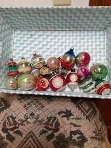 VINTAGE GLAS WEIHNACHTSSCHMUCK VIELE GRÖßEN UND FORMEN INSGESAMT 18 - Bild 1 von 4