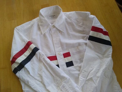 NWOT Thom Browne White Button Down 3 Body Stripe Grosgrain TB2 15-33  MSRP $450 - Image 1 of 4