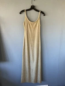 VTG 80s Maxi Dress Sz SM Gold UNION MADE Sparkle Event Formal Party New Year Eve - Picture 1 of 18
