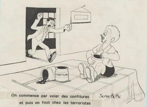 "CONFITURE" Dessin à l'encre de Chine par Jean ACHE pour LE MÉRINOS 1944 - Picture 1 of 1