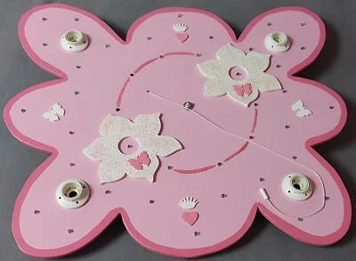 Wunderschöne Deckenleuchte Lampe mit Nachtlichtfunktion rosa weiß Kinderzimmer - Bild 1 von 4