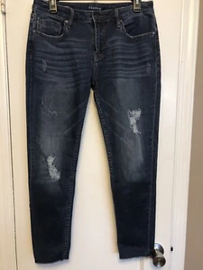 VIGOSS Jagger Skinny Distress Classic Fit Womens Dark Wash Blue Jeans Sz 28 x 26 - Picture 1 of 4