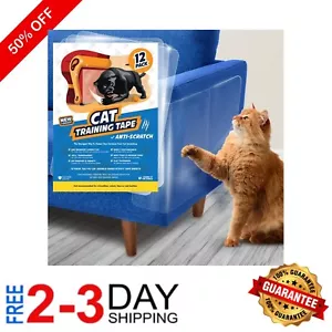 Cat Scratch Deterrent Double-Sided Sticky Tape - 12-Pack Furniture Protection - Picture 1 of 9