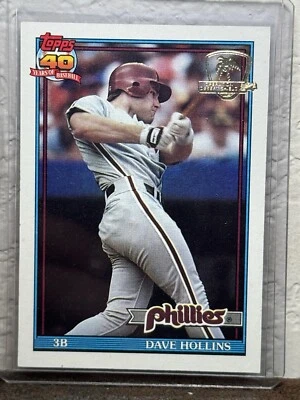 1991 Topps Operation Desert Shield #264 Dave Hollins Philadelphia Phillies casi nuevo 3 Foto 1 de 2
