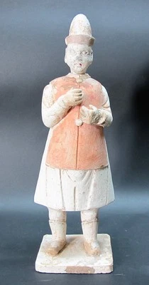 Cerámica artística finamente detallada de 11" DINASTÍA MING CHINA (1368 1644), joven sirviente Foto 1 de 4