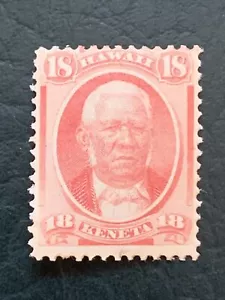 53272 US Hawaii Stamps Scott #34 18c MLHOG A Rare LH Shiny Gum Very Fresh - Picture 1 of 2