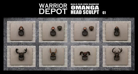 Acid Rain World Head Sculpt Omanga G1 - 1/18 3.75" GI Joe Cover