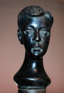 144f. ANTIGUO BASTÓN CABEZA FIGURATIVA 38" - NEGRO, LA CABEZA ES 0F DISTINGUIDO HOMBRE NEGRO - Imagen 1 de 8