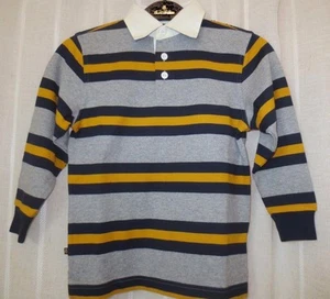 NEW Brooks Brothers XS (4-5) Blue, Grey And Yellow Striped Rugby Shirt.   - Picture 1 of 6