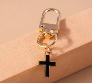 Purse Charm - Black Cross - Key Chain, Bag Charm - Picture 1 of 3