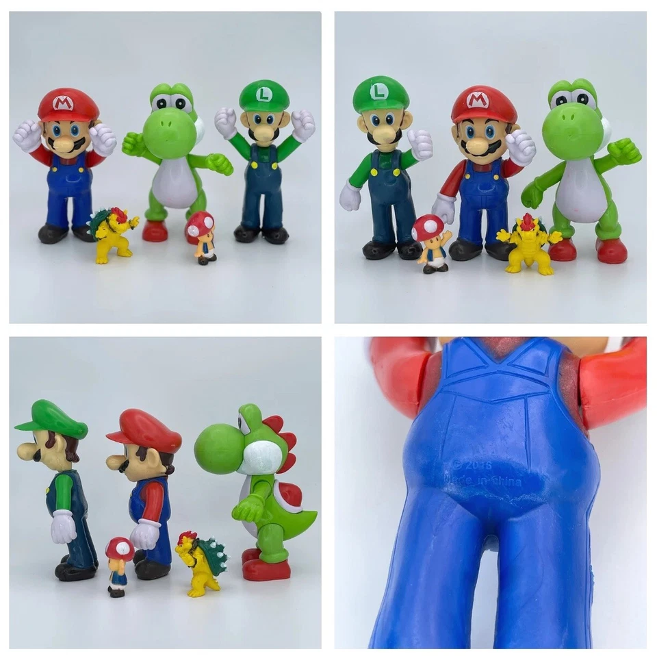 2016 Jakks Pacific World of Nintendo Mario Luige Yoshi PVC Figures Bowser Toad - Image 1 of 1