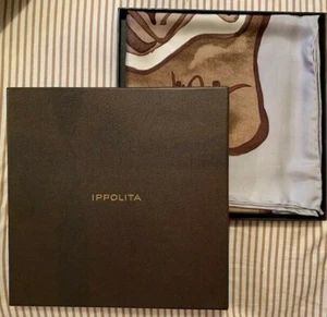 NEW IN BOX IPPOLITA 100% SILK Designer. Signed NUDE GOLD SCARF Wrap Shawl - Picture 1 of 7