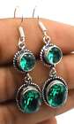 Green Quartz Gemstone Ethnic Handmade Drop Dengle Earring Jewelry ER 092