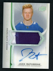 2020-21 Upper Deck Premier Jack Rathbone #AR-JR Patch Auto /249 - Picture 1 of 2