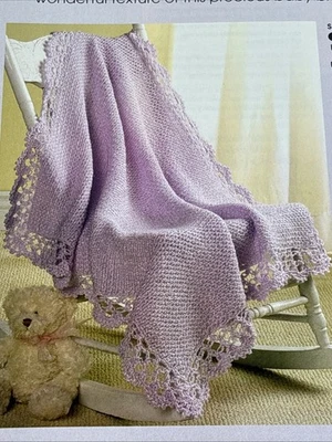 Lavender Lace Baby Afghan Crochet Pattern Pages From Magazine - Image 1 of 4