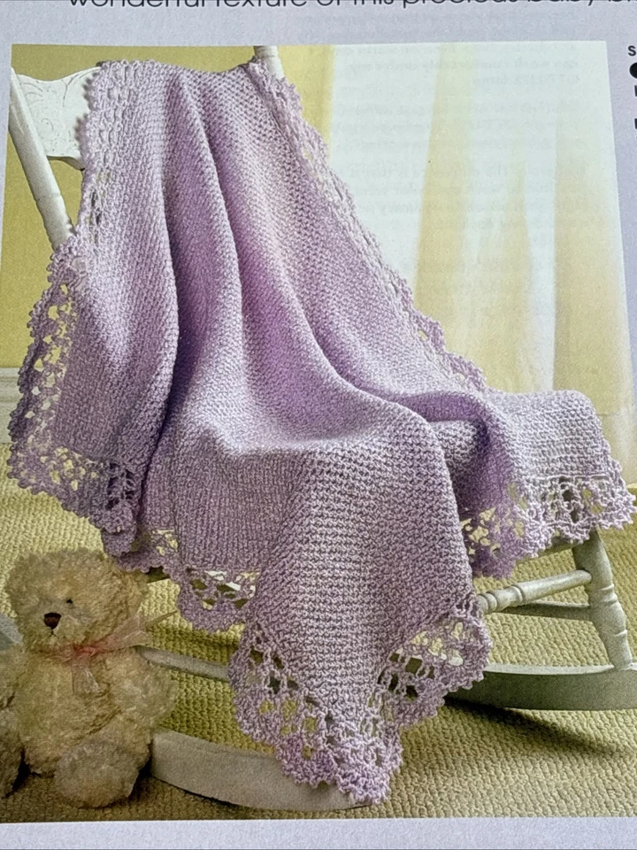 Lavender Lace Baby Afghan Crochet Pattern Pages From Magazine - Image 1 of 4