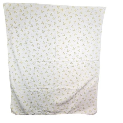 Vintage Baby Flannel Receiving Blanket Yellow Bunny Rabbit Heads Cotton READ - Image 1 of 4