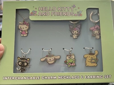 Hello Kitty and Friends Interchangeable Charm Necklace and Earring Set Kuromi - Image 1 of 3