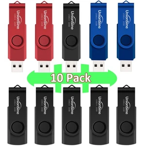 10 unidades 32GB 64GB USB Sticks memoria giratoria metal USB 2.0 unidad flash - Imagen 1 de 12