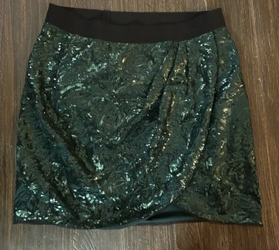 NWT BCBG MAXAZRIA SIZE S Sequined Wrap Elastic Waist Mini Skirt - Image 1 of 3