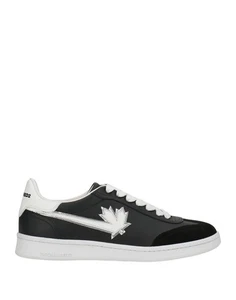 RRP €390 DSQUARED2 Leather Sneakers US10.5 UK9.5 EU44 Logo Made in Italy - Picture 1 of 10