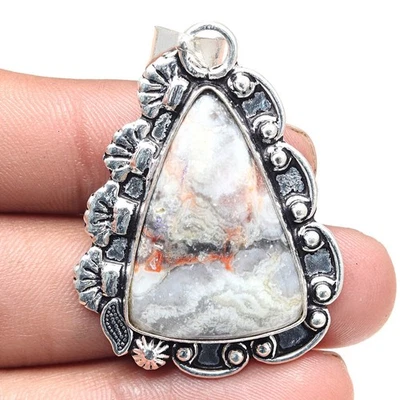 Ciondolo pazzo pizzo agata pietra preziosa regalo San Valentino gioielli in... - Immagine 1 di 4