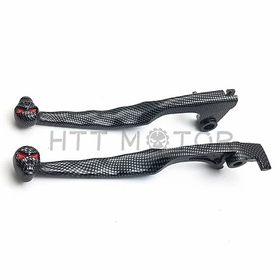 For Suzuki Intruder Volusia Marauder 800 Boulevard C50 M50 Skull Carbon Levers - Image 1 of 4
