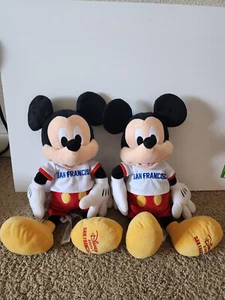 ✨2 Disney Mickey Mouse San Francisco Plush Stuffed Toys - Medium - 15"✨ - Picture 1 of 2