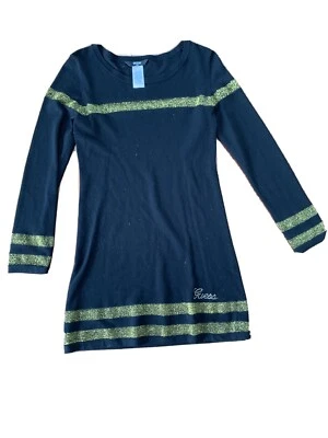 Vestido Suéter Guess Niñas Talla Grande 14 Negro y Dorado Foto 1 de 4