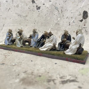 Antique Chinese Mudmen 8 Immortals Miniature Figures Hand Sculpted - Picture 1 of 10