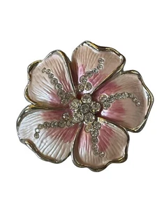 Rhinestones Flower  Western Style Belt Buckle  Hebilla Vaquera De Flor Y Cristal - Picture 1 of 2